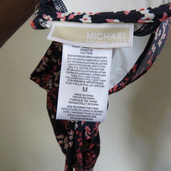 Michael Kors Floral Print Cap Sleeve Underwire Bikini Top - Picture 5 of 6